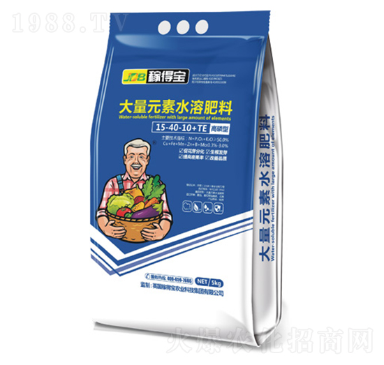 高磷型大量元素水溶肥料15-40-10+TE-稼得寶生物