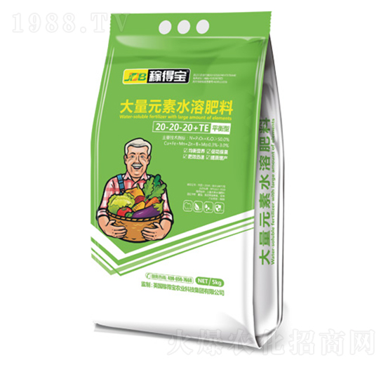 平衡型大量元素水溶肥料20-20-20+TE-稼得寶生物