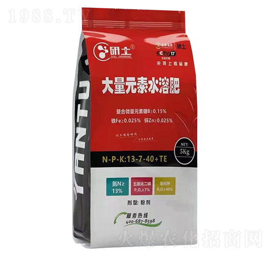 高鉀型大量元素水溶肥13-7-40+TE-研土生物
