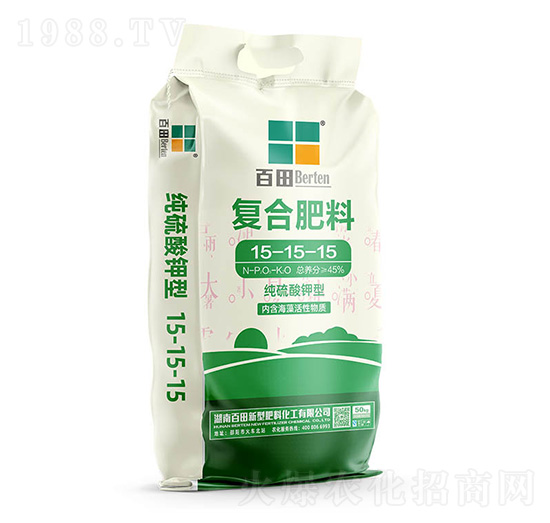 50kg純硫酸鉀型復合肥料15-15-15-百田