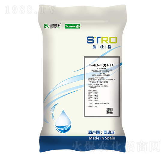 大量元素水溶肥料11-40-11-施壯格-住商肥料