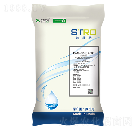 大量元素水溶肥料15-5-30-施壯格-住商肥料