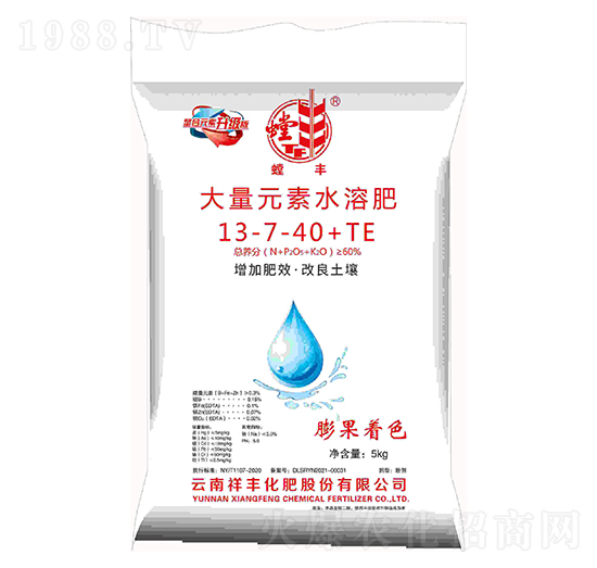大量元素水溶肥料13-7-40+TE-螳豐-祥豐集團