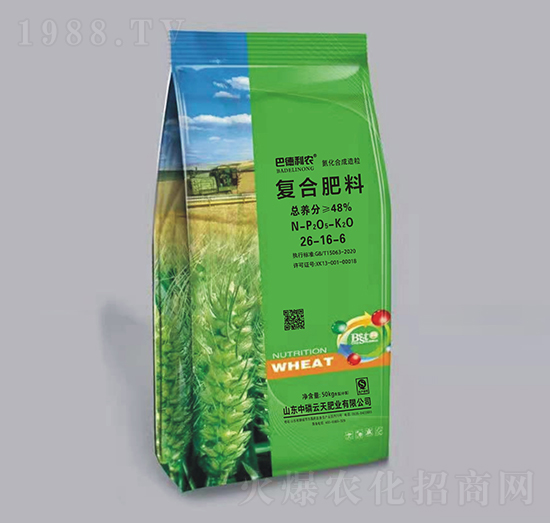 氨化合成造粒復(fù)合肥料26-16-6-巴德利農(nóng)-中磷云天