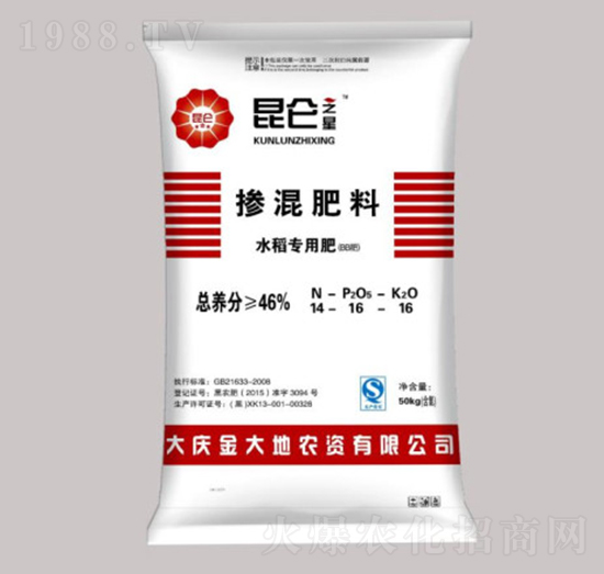 水稻專(zhuān)用摻混肥料14-16-16-昆侖之美-永利科技