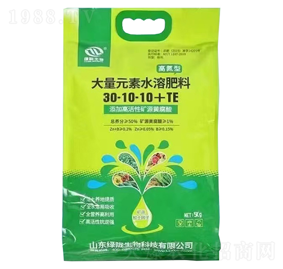 高氮型大量元素水溶肥料30-10-10+TE-綠隴生物