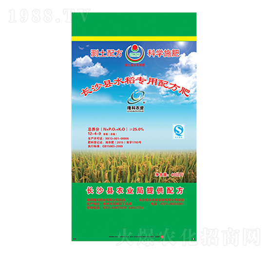 隆科農(nóng)資牌長(zhǎng)沙縣水稻專(zhuān)用配方肥12-4-9-隆科農(nóng)資