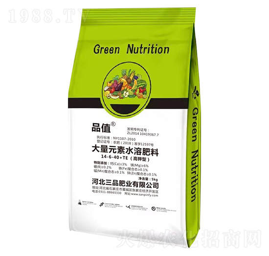 高鉀型大量元素水溶肥14-6-40+TE-品值-三品肥業(yè)