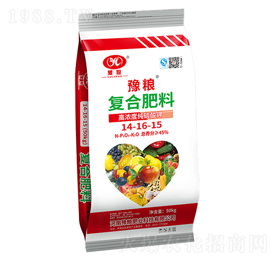 50kg高濃度純硫酸鉀復(fù)合肥料14-16-15-豫糧肥業(yè)