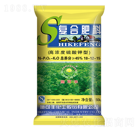 高濃度硫酸鉀型復(fù)合肥料18-12-15-賽洋化工