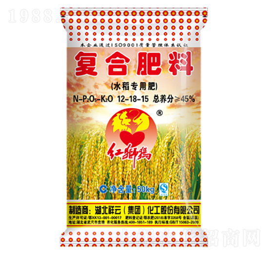 水稻專用氨化高氯復(fù)合肥料12-18-15-紅獅犸-祥云農(nóng)業(yè)