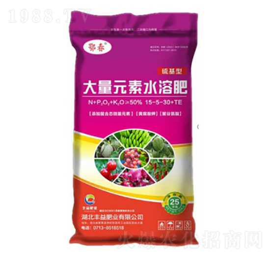 硫基型大量元素水溶肥料15-5-30+TE-鄂春-豐益肥業(yè)