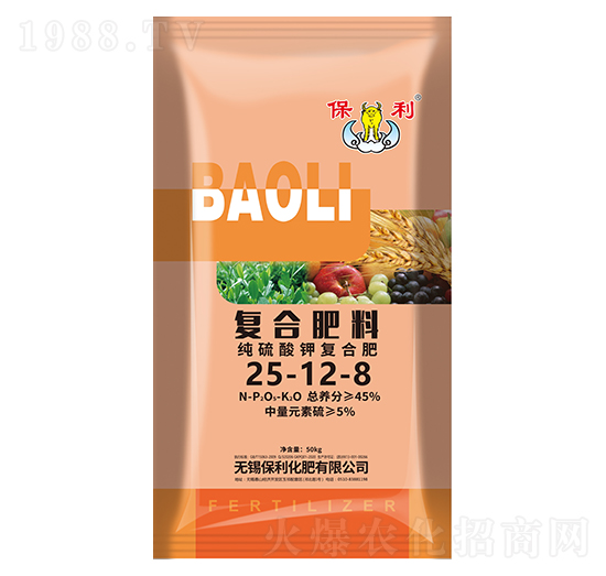 純硫酸鉀復(fù)合肥25-12-8-保利化肥