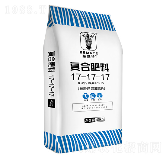 40kg硫酸鉀滴灌復合肥料17-17-17-佰鎷特-云天化農資