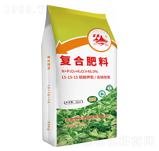 40kg硫酸鉀型復(fù)合肥料15-15-15-云峰化工