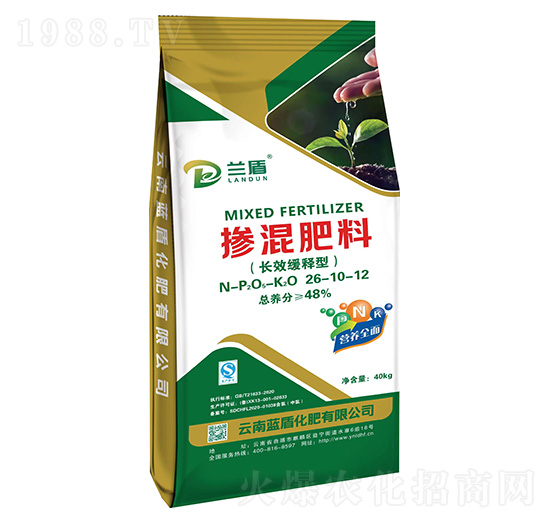 長(zhǎng)效緩釋型摻混肥料26-10-12-藍(lán)盾化肥