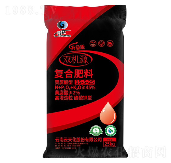 25kg高塔造粒硫酸鉀型復(fù)合肥料15-5-25-雙機源-天騰化工
