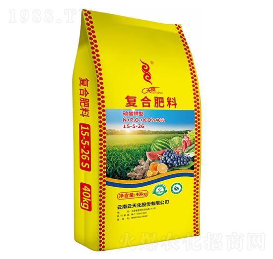 40kg硫酸鉀型復(fù)合肥料15-5-26-天騰化工