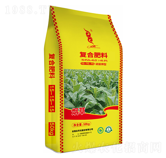 煙草專用硫酸鉀型復(fù)合肥料15-15-15-天騰化工