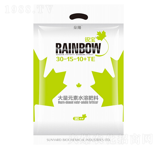 5kg大量元素水溶肥料30-15-10+TE-銳寶-燊陽(yáng)化工