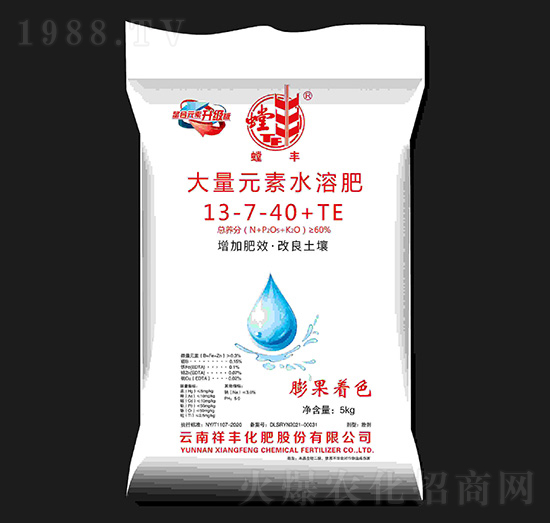 大量元素水溶肥料13-7-40+TE-螳豐-祥豐商貿(mào)