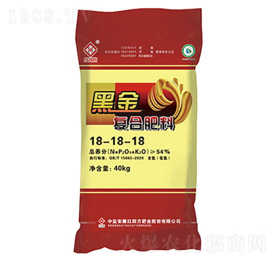含腐植酸復(fù)合肥料18-18-18-黑金-紅四方