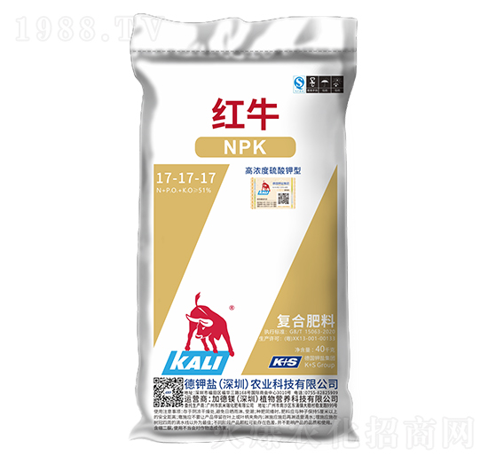 高濃度硫酸鉀型復(fù)合肥料17-17-17-紅牛-德鉀鹽農(nóng)業(yè)