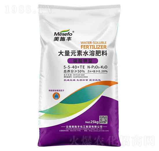 硫酸鉀型大量元素水溶肥料5-5-40+TE-美施豐