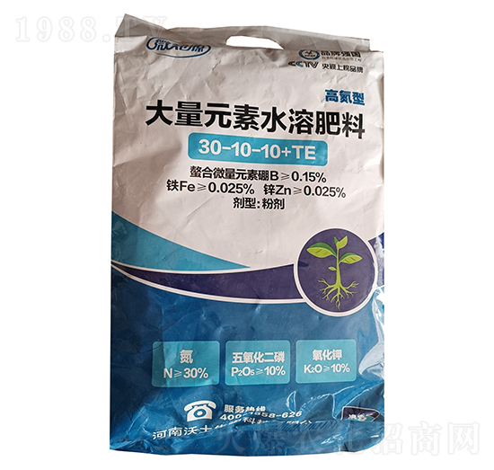 高氮型大量元素水溶肥料30-10-10+TE-微知源-沃土生物