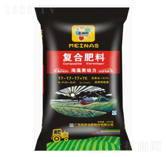 海藻黑動(dòng)力復(fù)合肥料17-17-17+TE-美納斯-凱多化肥