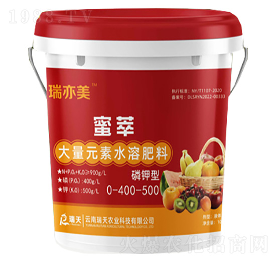 磷鉀型大量元素水溶肥0-400-500-蜜萃-瑞天農業(yè)