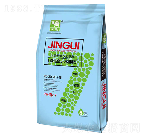 大量元素水溶肥料[堿性全元水溶肥]20-20-20+TE-金龜-深藍生物