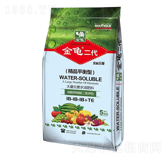 精品平衡型大量元素水溶肥料18-18-18+TE-金龜二代-深藍(lán)生物