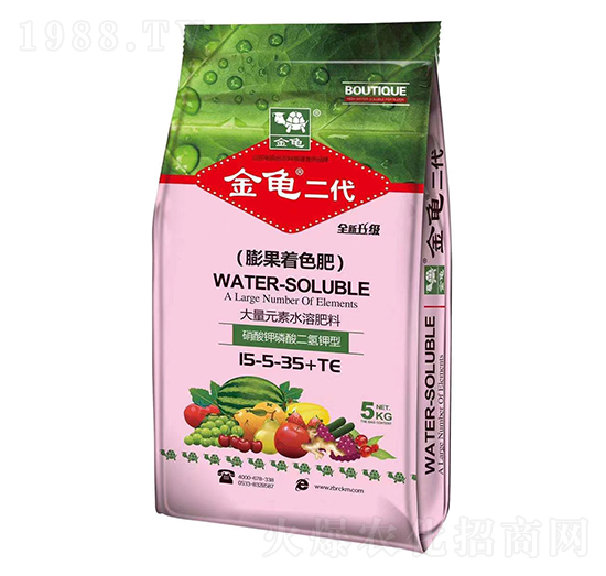 膨果著色大量元素水溶肥料15-5-35+TE-金龜二代-深藍(lán)生物
