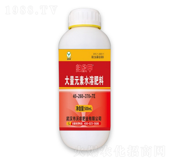 大量元素水溶肥料40-260-370+TE-歸欣甲-沃農肥業(yè)