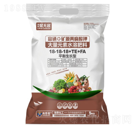 平衡生長型大量元素水溶肥料18-18-18+TE+FA-海蒂化工