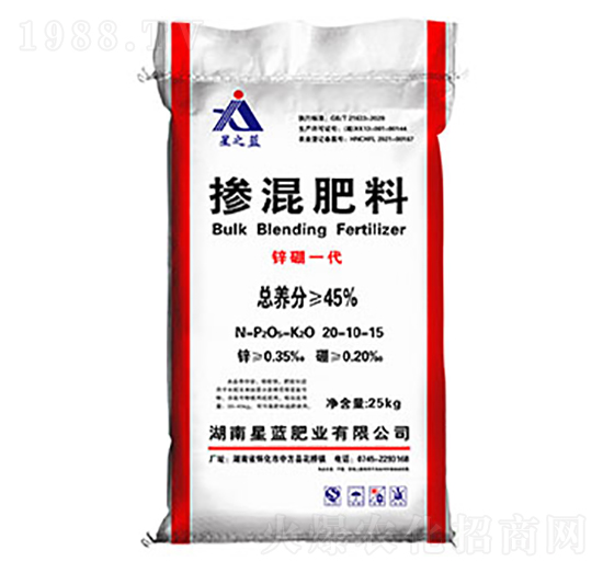 摻混肥20-10-15-鋅硼一代-星藍(lán)肥業(yè)