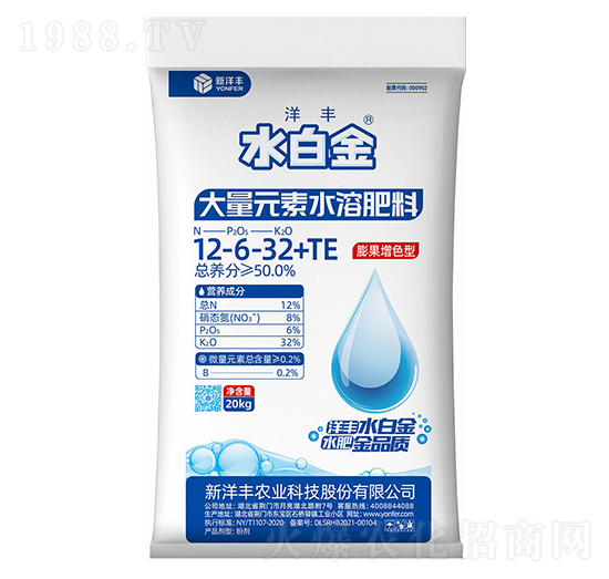 膨果增色型大量元素水溶肥料12-6-32+TE+TE-水白金-新洋豐肥業(yè)