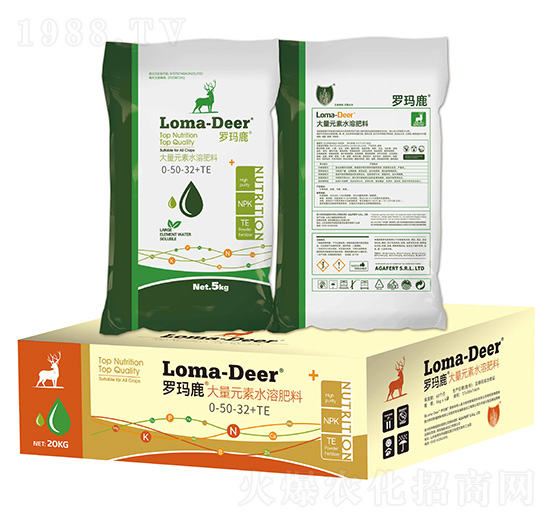 超級(jí)磷鉀型大量元素水溶肥料0-50-32+TE(箱)-羅瑪鹿-海鯨