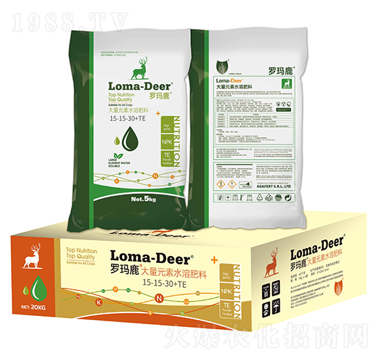 中鉀型大量元素水溶肥料15-15-30+TE(箱)-羅瑪鹿-海鯨