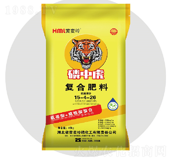 磷中虎復合肥料15-4-26硫基-黃麥嶺