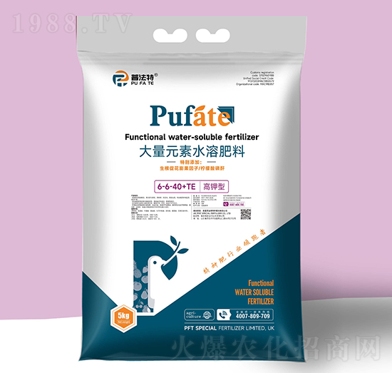 高鉀型大量元素水溶肥料6-6-40+TE-普法特