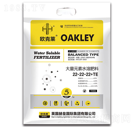 大量元素水溶肥料22-22-22+TE-歐克萊-森正達生物
