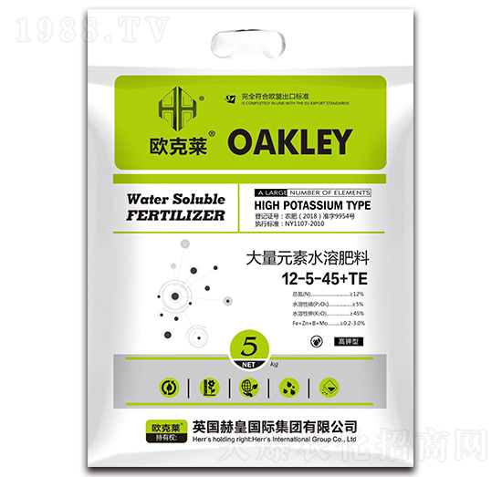 大量元素水溶肥料12-5-45+TE-歐克萊-森正達生物