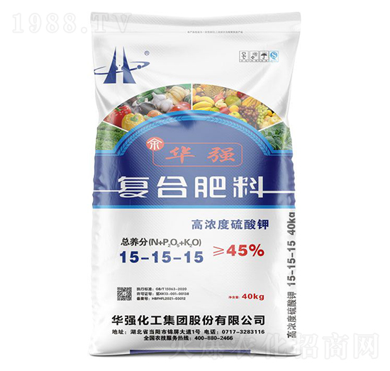 40kg高濃度硫酸鉀復合肥料15-15-15-余華強-華強化工集團