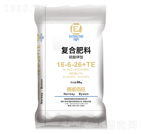 硫酸鉀型復合肥料16-6-26+TE-挪威佰旺-源豐化工