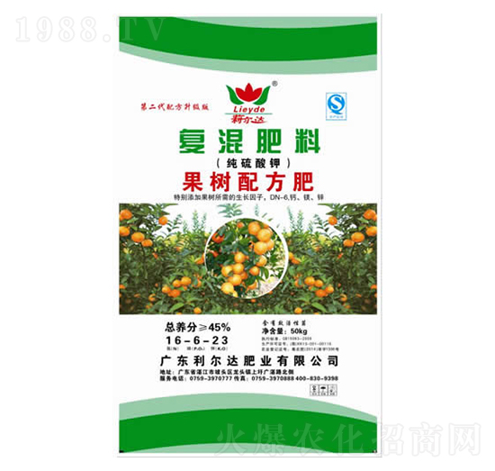 果樹配方專用純硫酸鉀復(fù)混肥料16-6-23-利爾達(dá)肥業(yè)