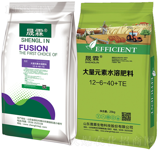 高鉀膨果型大量元素水溶肥料12-6-40+TE-晟霖生物