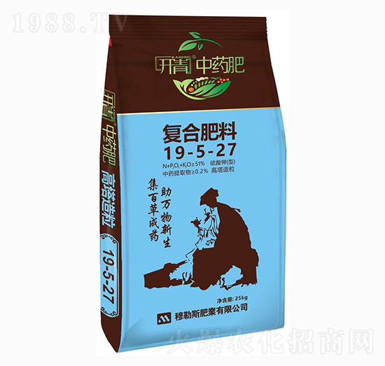 硫酸鉀型高塔造粒復(fù)合肥料19-5-27-開青中藥肥-穆勒斯肥業(yè)