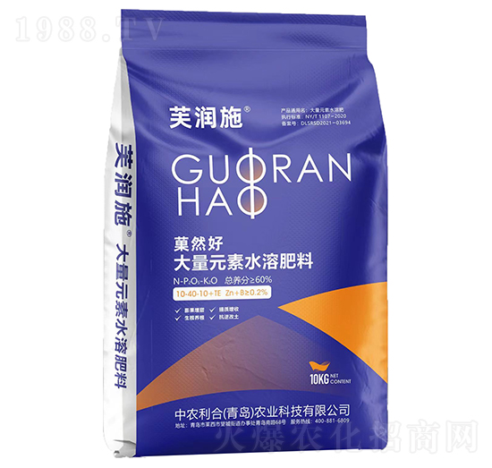 菓然好大量元素水溶肥料10-40-10+TE-芙潤施-中農利合